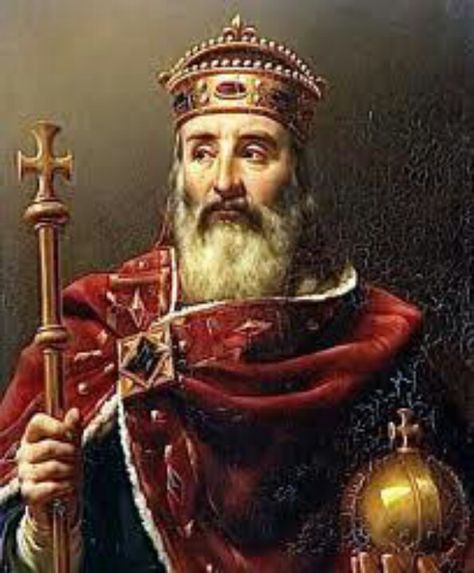 Charlemagne (c.742-814), also known as Karl and Charles the Great, was a medieval emperor who ruled much of Western Europe from 768 to 814. In 771, Charlemagne became king of the Franks, a Germanic tribe in present-day Belgium, France, Luxembourg, the Netherlands and western Germany. He embarked on a mission to unite all Germanic peoples into one kingdom, and convert his subjects to Christianity. Byzantine Catholicism, Noble Ranks, Balduino Iv, Imperiul Roman, Historical Portraits, Empire Romain, Holy Roman Empire, Early Middle Ages, Classical Conversations