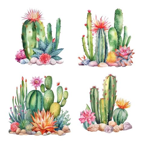 Acrylic Cactus Painting, Water Color Cactus, Cactus Drawings, Cactus Flower Painting, Easy Drawing Ideas For Beginners, Odyssey Art, Experimental Drawing, Succulents Drawing, Cactus Paintings