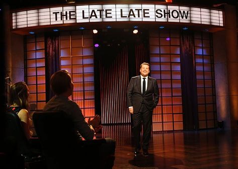 CBS’s hiring of an actor freshly imported from England to be the next host of The Late Late Show was a sure sign that they wanted to shake up the time slot. And when James Corden made his debut last night, the tweaks were easy to spot: Guests Mila Kunis... Late Night Talk Show Aesthetic, Late Night Show Aesthetic, Talk Show Aesthetic, Night Training, Gorillas Art, Talk Show Host, Late Night Show, Late Late Show, Talk Shows