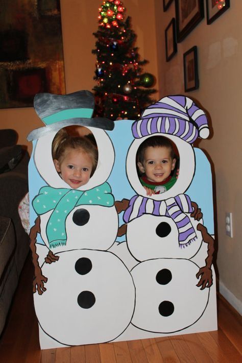 Schnee Party, Winter Wonderland-party, Fun Christmas Party Ideas, Christmas Fair Ideas, Winter Party Themes, Snowman Photos, Christmas Photo Booth, Photo Booth Prop, Kids Christmas Party