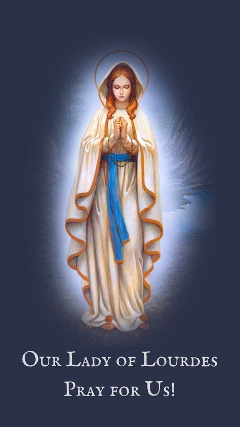 'Mary Immaculate, Our Lady of Lourdes Image' by Hector Garrido/UIHere Designs #Catholic_Priest #SacredArtandImages #CatholicPriestMedia Mother Mary Pictures, Mary Immaculate, Images Of Mary, Blessed Sunday, Beauty In Art, Religious Pictures, Mama Mary, Lady Of Lourdes, Our Lady Of Lourdes