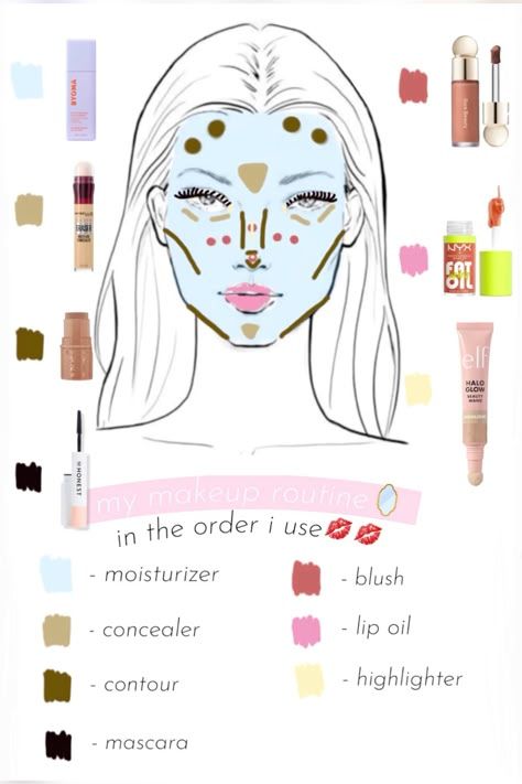 Skin Care Makeup Routine, Preppy Make Up Routine, Preppy Make Up Tutorial, Makeup Ideas For School Pictures, Make Up Journal, Makeup Looks Routine, Cute Makeup Routine, Makeup For Picture Day Schools, Natural Makeup Routine For School