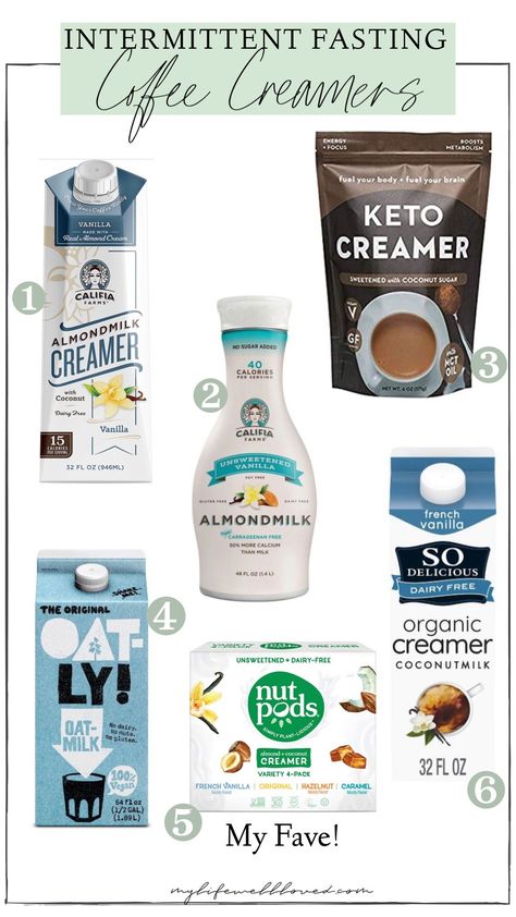 Top 5+ Intermittent Fasting Coffee Creamers - My Life Well Loved Intermittent Fasting Coffee, Intermediate Fasting, Fasting Diet Plan, Faster Way To Fat Loss, Intermittent Fasting Diet, Coffee Creamers, Baking Powder Uses, Low Fat Diet, Baking Soda Beauty Uses