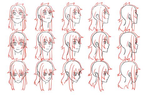 anime head reference image | Anime Head Angles Draw Head, Anime Face Drawing, Head Angles, Face Angles, How To Draw Anime, Side Angle, Profile Drawing, Drawing Tutorial Face, Drawing Hair