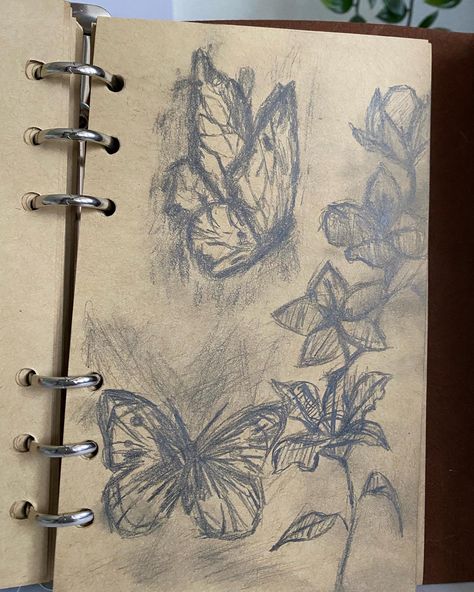 Sketchbook Butterfly, Aesthetic Sketch, Magic Runes, Butterfly Sketch, Meaningful Drawings, Sketchbook Art Journal, Butterfly Drawing, Art Diary, White Tattoo