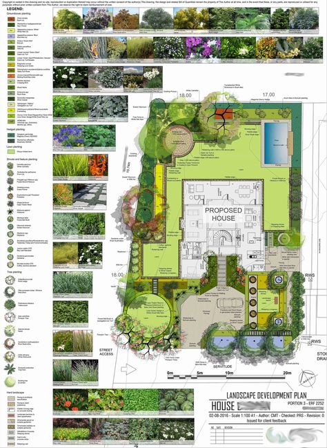 Modern Residential Landscape Development Plan Site Development Plan, Site Plan Design, Landscape Architecture Plan, Porcelain Paving, Landscape Design Drawings, Landscape Architecture Drawing, Desain Lanskap, Garden Plan, Permaculture Design