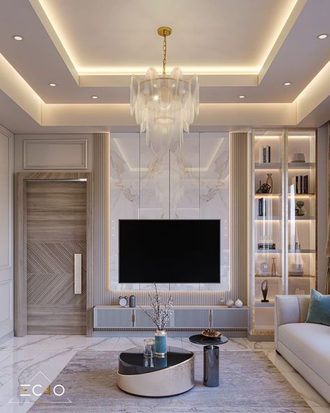 Organize Electronics, Man Home Decor, Luxury Ceiling Design, Media Consoles, New Ceiling Design, Interior Ceiling Design, Latest Living Room Designs, Pop Ceiling Design, Hall Interior Design