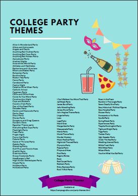 College Party Themes Party Ideas For College Students, Frat Party Ideas Themes, S Themed Party Costumes, Themes For Parties College, Party Themes Ideas For Teens, Fun College Party Themes, Social Party Ideas, Drink Party Themes, Best Costume Party Themes