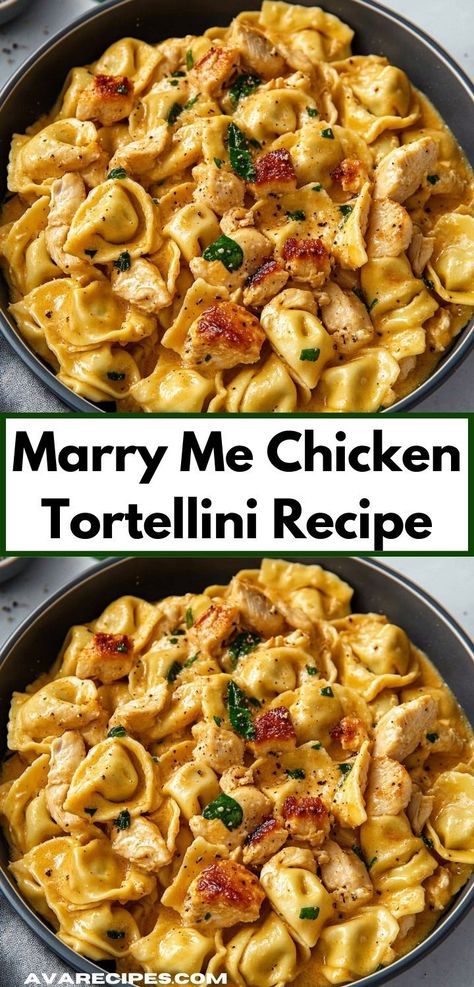 Craving a quick weeknight dinner? This Marry Me Chicken Tortellini is an easy dinner recipe that can be prepared in just 30 minutes, making it perfect for busy families looking to enjoy a delicious meal together. Marry Me Tortellini Pasta, Recipes To Cook Together, Mary Me Chicken Tortellini Pasta, One Pan Marry Me Chicken Tortellini, Marry Me Chicken Tortellini Pasta, Easy Bake Dinner Recipes For Family, Cheap But Healthy Dinners, Quick One Pan Meals, Easy Cheap Dinners For Picky Eaters