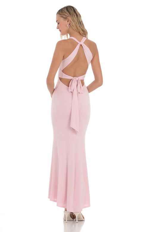 Twist V-Neck Maxi Dress in Pink | LUCY IN THE SKY Light Pink Long Dress, Prom Dress Inspo, School Dance Dresses, Pink Long Dress, Pink Silk Dress, Light Pink Dress, Stunning Prom Dresses, Preppy Dresses, Pink Formal Dresses