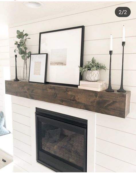 Wood Stoves Ideas, Pellet Stove Ideas, Celebration Painting, Black Tile Fireplace, Black Brick Fireplace, Painting Brick, Black Mantle, Stove Ideas, Farmhouse Mantle Decor