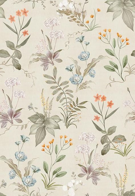 Embroidery Print Design, Soft Floral Wallpaper, Wallpaper For Walls Interiors, Wallpaper Wildflowers, Beige Floral Wallpaper, Wildflower Wallpaper, Floral Design Wallpaper, Floral Print Wallpaper, Vintage Wallpaper Patterns