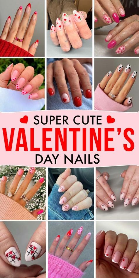 13 Cute Valentines Day Nails for Inspiration - Love and Marriage Nails 2024 Valentines Day, Valentine’s Day Gel Nail Ideas, February 2024 Nails Ideas, Nail Ideas For Valentines Day Short, Valentines Day Nails 2024 Short, Nails Valentines Day 2023, Nail Art Ideas Valentines, Valentine 2024 Nails, Neutral Nails Valentines Day