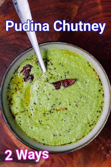 Pudina Chutney Recipe, Indian Sauce, Pudina Chutney, Indian Chutney Recipes, Fried Snacks, Mint Chutney, Breakfast Recipes Indian, Vegetarian Fast Food, Tastemade Recipes