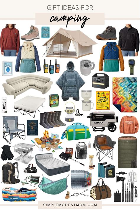 Must-Have Camping Gifts for the Modern Outdoor Explorer | Simple Modest Mom Best Camping Gear For Families, Things To Bring For Camping, Camping Hygiene Women, Basic Camping Essentials, Camping Amazon Finds, Cute Camping Gear, Camping Gifts For Women, Must Have Camping Supplies, Camping Gifts For Him