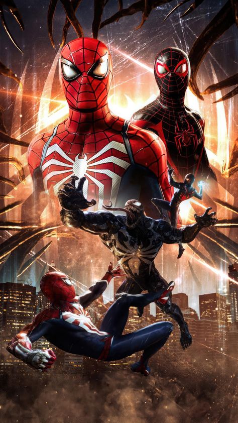 Download wallpaper 2160x3840 marvel's spider-man 2, game of 2023, 2160p, sony xperia z5 premium dual, 2160x3840 hd background, 29951 Spider Man 2 Game, Art Spiderman, All Spiderman, Spiderman 2, Image Spiderman, Arte Doodle, Miles Morales Spiderman, Black Spiderman, 2160x3840 Wallpaper