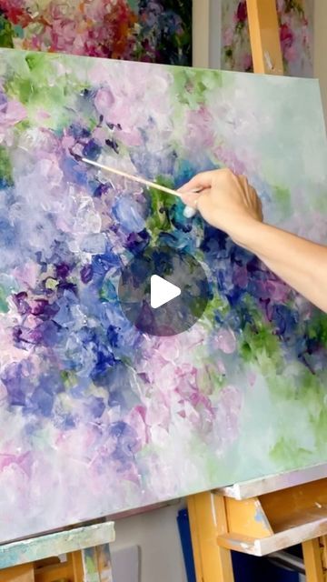 Abstract Floral Paintings Acrylics Tutorial, Acrylic Painting Tutorials Videos, Paint Acrylic Flowers, Abstract Floral Paintings Acrylics, Abstract Art Acrylic Paintings, Floral Painting Ideas, Lavender Flower Painting, Abstract Flowers Acrylic, Acrylic Painting Videos