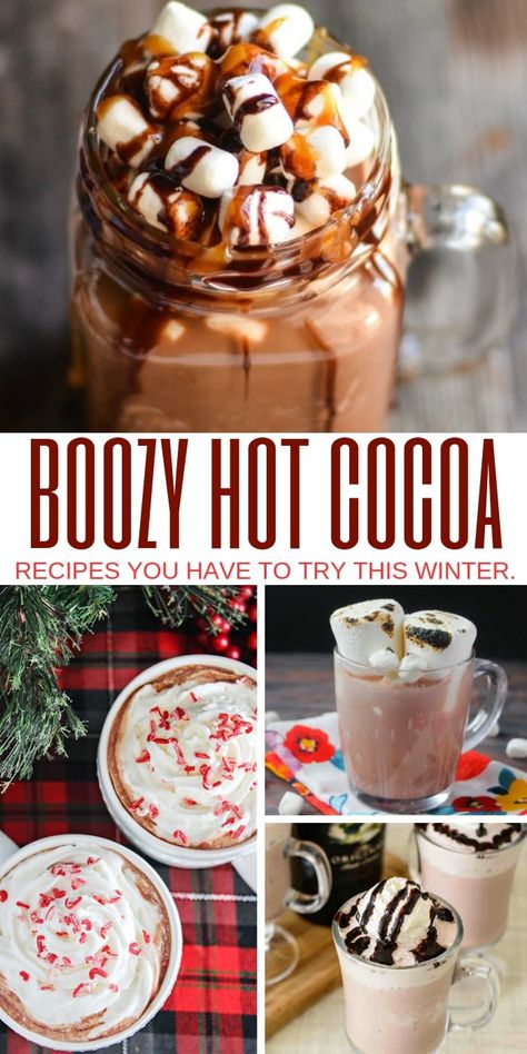 Hot Chocolate Bar For Adults, Adult Hot Chocolate Bar Ideas, Winter Potluck Ideas, Boozy Hot Chocolate Bar, Potluck Ideas Christmas, Christmas Drinks For Adults, Hot Cocoa Ideas, Boozy Hot Cocoa, Adult Hot Chocolate