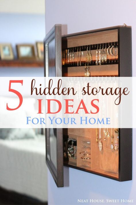 Clever and practical storage without sacrificing style. Necklace Storage Ideas Hidden, Hidden Storage Ideas, Diy Hidden Storage Ideas, Hidden Jewelry Storage, Chaos Control, Decluttering Inspiration, Motherhood Lifestyle, Messy House, Secret Storage