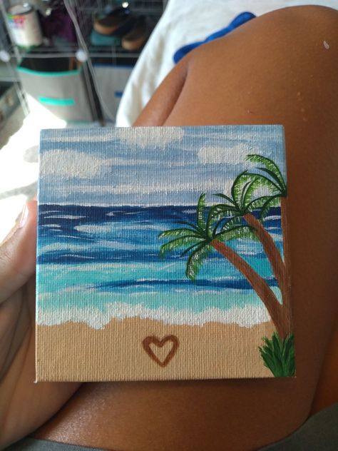 Painting Sunset Aesthetic, Beach Aesthetic Canvas Painting, Surfboard Painting On Canvas Easy, Beach Canvas Art Easy, Summer Beach Painting Ideas, Pretty Things To Paint On Canvas, Beach Paintings Aesthetic, Beach Canvas Painting Easy, Aesthetic Summer Painting Ideas