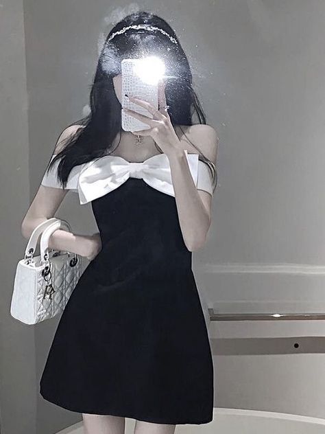 Korean Dress Elegant Short, Korean Party Outfit, Formal Outfits For Women Parties, Korean Dress Elegant, Korean Party Dress, Semi Formal Outfits For Women, Outfit Korean Style, Kawaii Fashion Outfits, Korean Fashion Dress