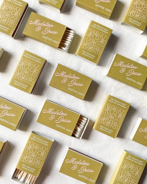 Matches are one of my favorite trends to come back again, a little reminder of your special day for your guests to take with them; plus they’ll look cute on your coffee table after the wedding ✨ . . . #weddinginspiration #weddingfavors #customwedding #bespokewedding #weddinginspo #stationeryaddict #matchbook #cincywedding #ohiobride #cincinnatiwedding #2025bride #wedding Wedding Favor Matches, Wedding Matchbooks, Matchbooks Wedding, Wedding Matches Favors, Custom Matchbooks, Match Books, After The Wedding, Custom Matches, Welcome Drink