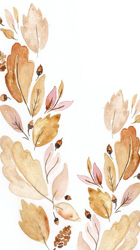 September Digital Watercolor Wallpaper September Wallpaper, Girly Wallpaper, Cute Fall Wallpaper, Iphone Wallpaper Fall, Fall Background, Fall Watercolor, Cat Air, Trendy Wallpaper, Watercolor Wallpaper