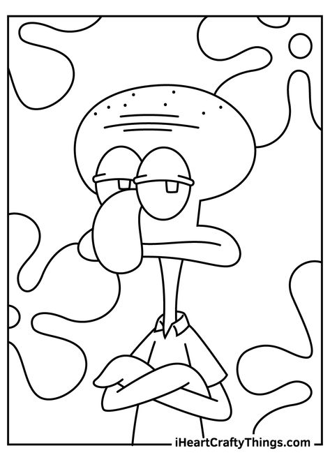 Coloring Pages Spongebob, Squidward Coloring Pages, Spongebob Ideas, Kids Colouring Printables, Spongebob Coloring, Super Coloring Pages, Spongebob Drawings, Star Coloring Pages, Colouring Printables