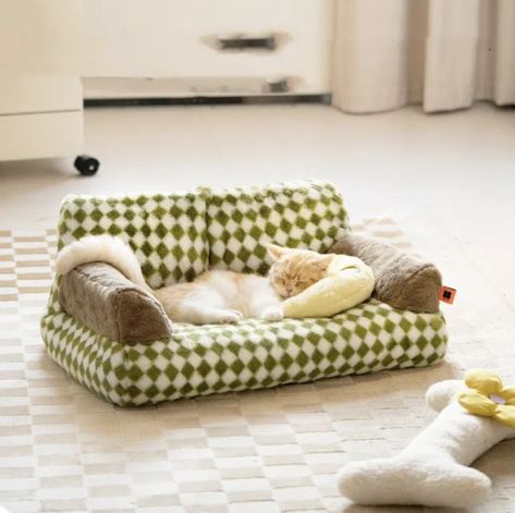 Sofa Bed Green, Cat Sofa, Cat Couch, Pet Sofa Bed, Diamond Cat, Pet Couches, Puppy Beds, Pet Sofa, Fluffy Cat