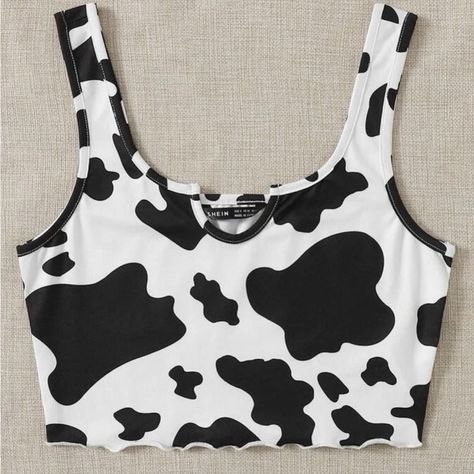 Never Worn. Small Cow Print Top. Fits Well. Cow Outfits, Womens Camisoles, Women Tank Tops, Crop Top Outfits, Cute Comfy Outfits, Tween Outfits, Really Cute Outfits, Nice Shorts, Girls Fashion Clothes