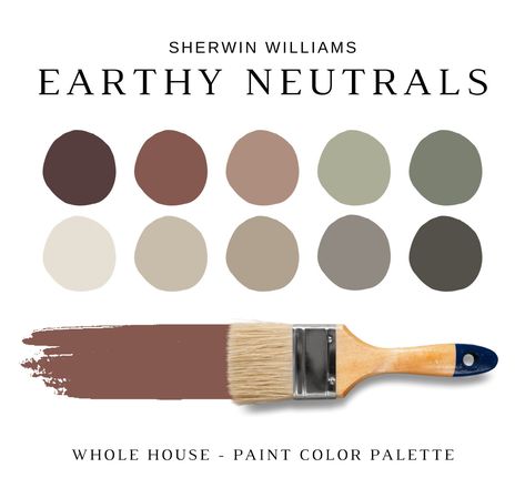 Moody EARTH Tones Paint Sherwin Williams Color Palette, Earthy Paint Colors, Earthy Neutrals, Earthy Tones, Modern Neutrals, Color Scheme - Etsy Cozy Home Palette, European Cottage Paint Colors, Cottage Wall Colors, Cottage Core Paint Colors, Cottage Core Colors, Sherwin Williams Drizzle, English Cottage Paint Colors, Cottagecore Paint Colors, Window Trim Color