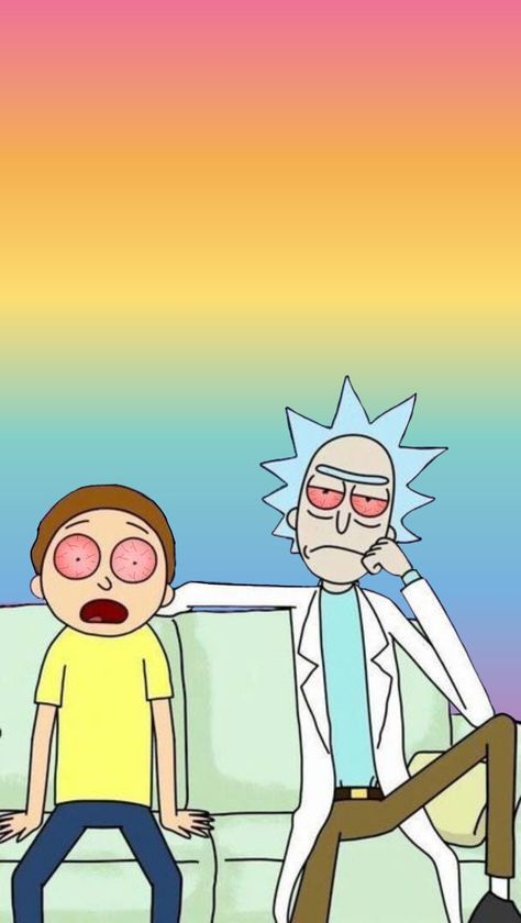 Rick And Morty High, High Cartoon Characters Wallpaper, High Characters Aesthetic, Morty Smith Wallpaper, High Rick And Morty, Rick And Morty High Wallpaper, Rick And Morty Wallpaper Iphone, High Cartoons Aesthetic, Rick And Morty Art