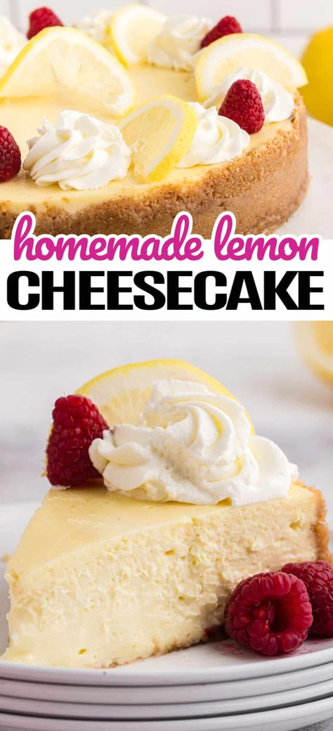 Cheesecake Factory Lemon Cheesecake, Best Lemon Cheesecake Recipe, Easy Lemon Cheesecake, Lemon Cheesecake Recipes, No Bake Lemon Cheesecake, Lemon Cheese, Cheesecake Recipes Classic, Cheesecake Dessert, Lemon Dessert Recipes