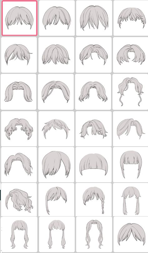 Side Ways Face Drawing Reference, Front Hair Reference Drawing, Webtoon Hairstyles Male, Anime Bangs Tutorial, Cute Hair Styles Drawing, Drawn Hair Reference, Drawing Bangs Reference, Drawn Hairstyles Character Design, Art Style Hair Drawing