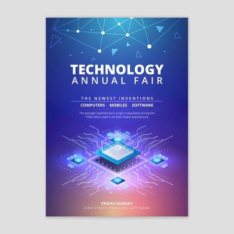 Technology Flyer Design, Digital Technology Poster, Technology Poster Design Inspiration, Information Design Poster, Future Poster Design, Phone Poster Design, Information Technology Design, Technology Poster Design, Future Technology Design