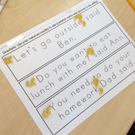 Miss DeCarbo on Instagram: "Are your students adding dialogue to their stories? Do you need some explicit and SUPER FUN ways to teach students how to use quotation marks and understand dialogue while reading and writing?! You will love my Quotation Marks and Dialogue Mini Unit! Filled with fun, hands-on activities, posters, printables, and lesson ideas. ☺️ Click the link in my profile, or find it in my shop at http://bit.ly/dialogueandquotationmarks" Quotation Mark, Writing Conventions, Handwriting Activities, Elementary Activities, Opinion Writing, Narrative Writing, Quotation Marks, Reading And Writing, Writing Lessons