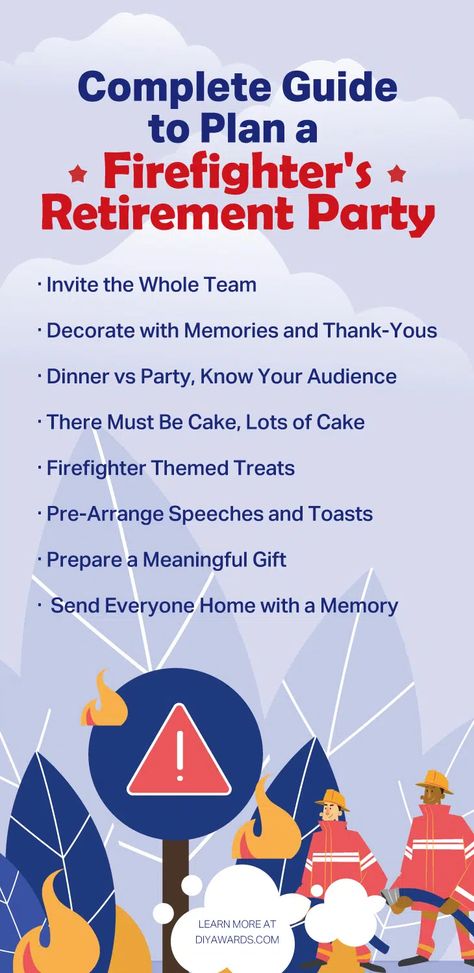 Retirement Party Ideas For Firefighter, Fire Retirement Party, Fire Chief Retirement Party Ideas, Fire Department Retirement Party, Fireman Retirement Party Ideas, Firefighter Retirement Party Ideas, Fireman Retirement Party, Fire Department Decor, Retirement Poems