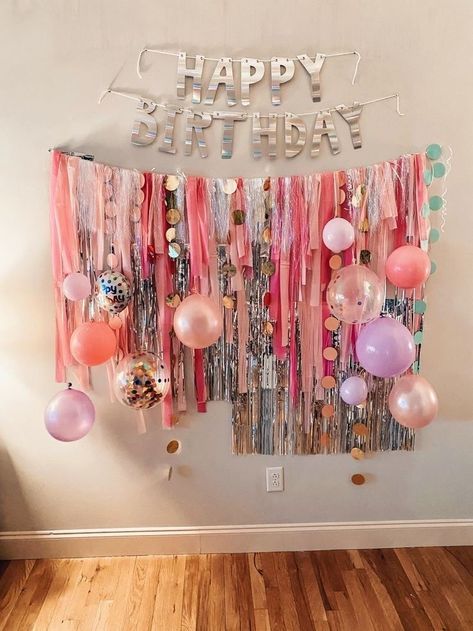 Unique Birthday Backdrop Ideas, Unique Backdrop Ideas Birthday Parties, Birthday Photo Background Backdrop Ideas, Easy Birthday Backdrop Ideas, Backdrop No Balloons, Easy Backdrop Ideas Diy Birthday, Easy Birthday Decorations Diy, Diy Photo Backdrop Birthday, Easy Party Backdrop