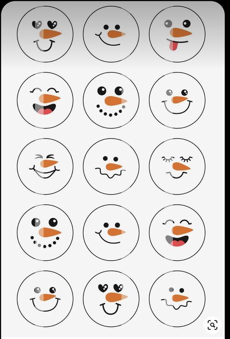 Snowmen Faces Painted, Cute Snowman Faces To Paint, Painting Snowman Faces, Painted Snowman Faces, Snowman Faces Template, Snowman Faces To Paint, Doodle Snowman, Diy Christmas Ornaments To Sell, Cute Snowman Faces