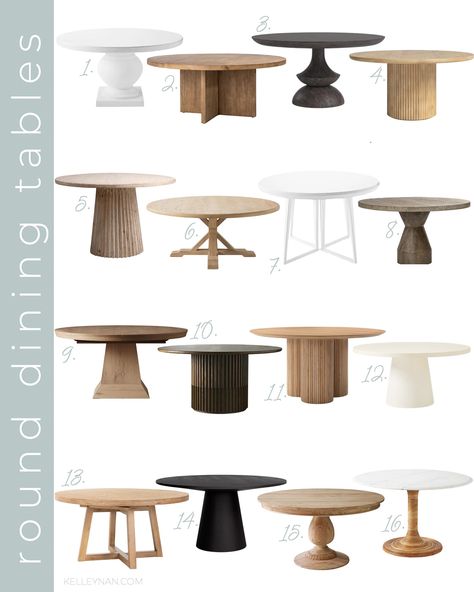 16 Prettiest Round Dining Tables Kitchens With Round Tables, 6 Seater Circular Dining Table, Round Dining Table For 8, Organic Modern Round Dining Table, 48” Round Dining Table, 48” Round Table, Round Dining Tables That Seat 6, 72” Round Dining Table, Kitchen Round Table Ideas