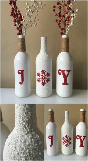 Christmas Wine Bottles Diy, Holiday Wine Bottle Crafts, Wine Bottle Crafts Christmas, Holiday Wine Bottles, Christmas Crafts For Toddlers, Christmas Wine Bottles, Christmas Tree Decorations Diy, Wine Bottle Diy Crafts, Wine Bottle Diy