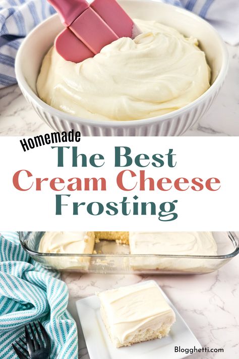 Forget store-bought frosting! This easy recipe for The Best Cream Cheese Frosting delivers the richest, smoothest frosting you've ever tasted. Made with real cream cheese and simple ingredients and adds a delightful tangy-sweet flavor to every bite. Perfect for icing cakes, cupcakes, cinnamon rolls, and more. Home Made Cream Cheese Frosting Recipe, Creamy Cream Cheese Frosting, Cream Cheese Frosting Easy Recipes, Cream Cheese Frosting Videos, The Best Frosting Recipe, Best Cream Cheese Icing Recipe, Recipe For Cream Cheese Icing, Vanilla Cream Cheese Frosting Recipe, Creamed Cheese Frosting