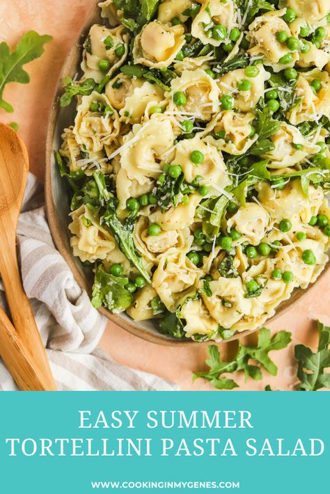 Summer Tortellini, Salad With Fresh Herbs, Tortellini Pasta Salad Recipes, Tortellini Pasta Salad, Pesto Tortellini, Pasta Salad With Tortellini, Tortellini Recipes, Easy Summer Dinners, Tortellini Pasta