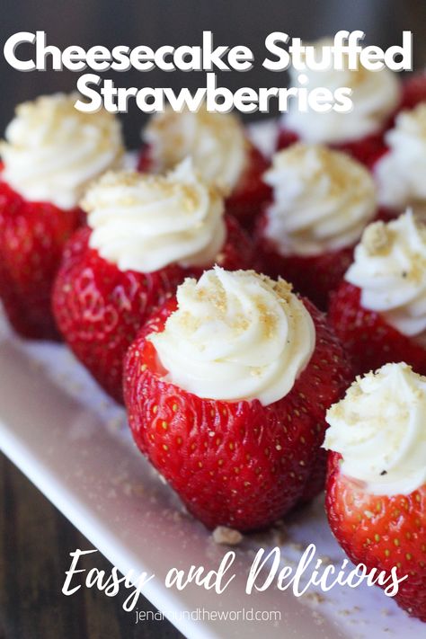 Cheesecake Delight, Cheesecake Stuffed Strawberries, Stuffed Strawberries, Fresh Strawberry Recipes, Strawberry Dessert Recipes, Strawberry Filling, Strawberry Desserts, Strawberry Cheesecake, Strawberry Recipes