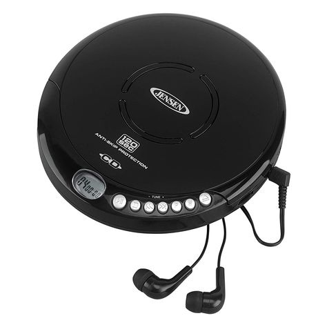 Jensen Portable CD-120BK Portable Personal CD Player Compact 120 SEC Anti-Skip CD Player – Lightweight & Shockproof Music Disc Player & FM Radio Pro-Earbuds for Kids & Adults Personal Cd Player, Music Disc, Drained Battery, Portable Cd Player, Cd Player, Music Players, Car Travel, Digital Music, Fm Radio