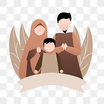 Muslim Family With One Child In 2021 Islamic Cartoon Anime Muslim Muslim Family