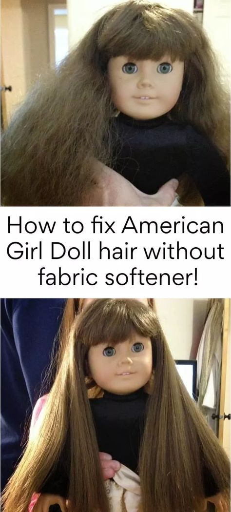 How to Fix American Girl Doll Hair Tutorial - Housewives of Riverton American Girl Doll Hair Care, Doll Hair Tutorial, Doll Hair Detangler, American Girl Doll Hair, Doll Hair Repair, Fix Doll Hair, American Girl Hairstyles, American Girl Store, American Girl Doll Hairstyles