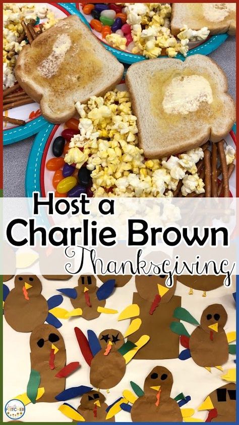 Hosting a Charlie Brown Thanksgiving in your elementary classroom is a wonderful way to recognize the holiday. Gather your food and paper supplies, turn on the classic cartoon, and you'll be all set! To add to the holiday fun, have students work on their fine motor and spacial skills with a turkey glyph. This annual fall favorite offers a unique opportunity to gather your students, display some gratitude, and celebrate the season of thanks. #charliebrownthanksgiving #turkeyglyph Turkey Glyph, Thanksgiving Elementary, Charlie Brown Classroom, Thanksgiving Classroom Activities, Charlie Brown Thanksgiving, Friendsgiving Food, Thanksgiving Kindergarten, Thanksgiving School, Thanksgiving Classroom