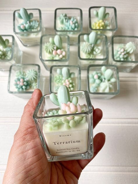 Mini Cactus Succulent candles They are very pretty and perfect as wedding favours or special party gifts. *Specially made to order only They are made with 100% soy wax, scented with Mint & Eucalyptus fragrance. Size 5x5x6 cm. Handmade in Hertfordshire, UK. Succulent Candle Favors, Candles For Wedding Gifts, Succulents Gift Ideas, Cute Candle Ideas, Candle Succulent, Cactus Candy, Succulent Candles, Cute Wedding Gifts, Pretty Candles