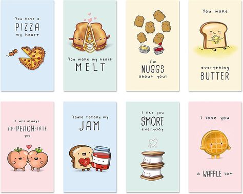 Cute Cards For Friends, Funny Valentines Cards For Friends, Lunch Box Cards, Notes For Friends, Valentine Notes, Punny Valentines, Punny Cards, Funny Valentines Cards, Creative Birthday Cards